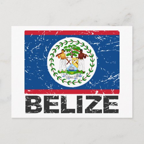 Belize Vintage Flag Postcard