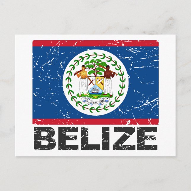 Belize Vintage Flag Postcard (Front)