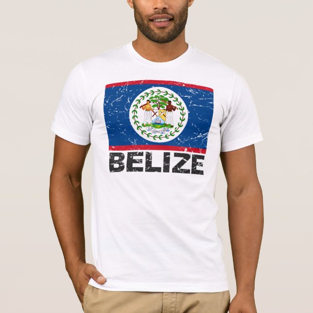 Belize Vintage Flag T-Shirt (Front)