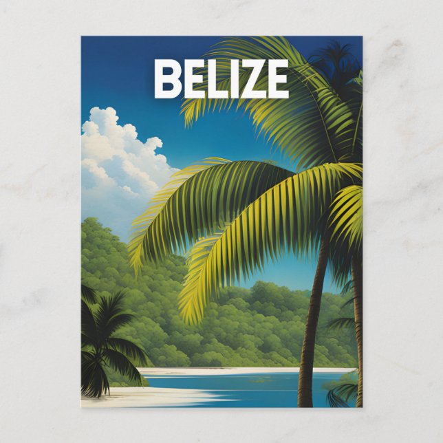 Belize Vintage Travel Art Postcard (Front)