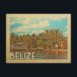 Belize Vintage Travel Postcard<br><div class="desc">Belize design in Vintage Travel style featuring palm trees,  ocean and blue sky of this Carribean island. Thanks to S. Beddoes's photo as base: https://www.flickr.com/photos/sambeddoes/13040953013</div>