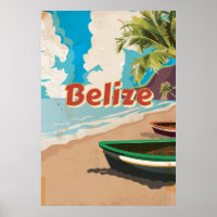 Belize Vintage travel poster