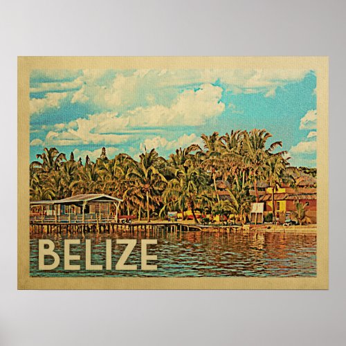 Belize Vintage Travel Poster