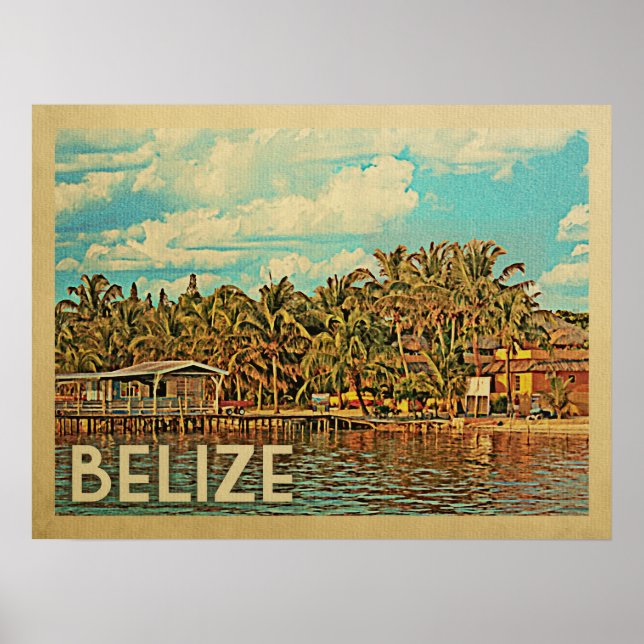Belize Vintage Travel Poster (Front)