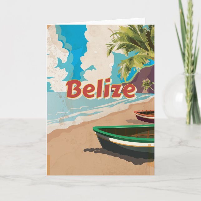 Belize Vintage travel poster Holiday Card (Front)