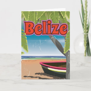 Belize vintage vacation poster holiday card