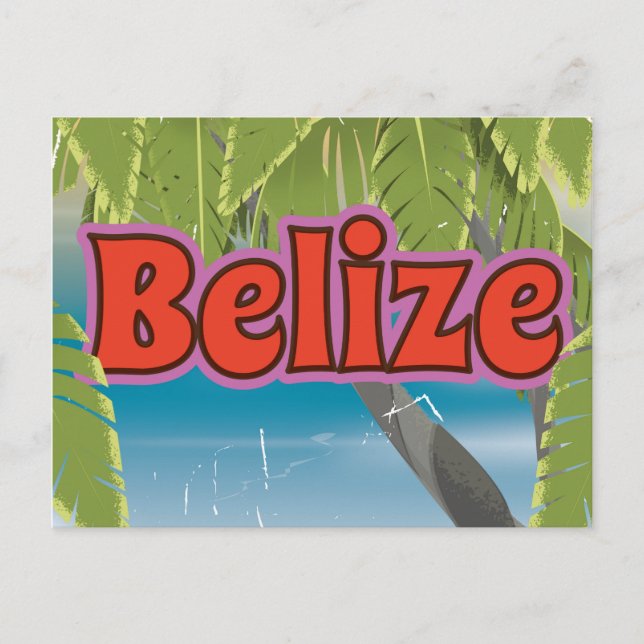 Belize vintage vacation poster postcard (Front)