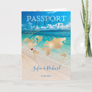 Belize Wedding Destination Passport Map QR code Invitation