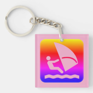 Belize Windsurfing (Caulker Caye) Rainbow Keychain