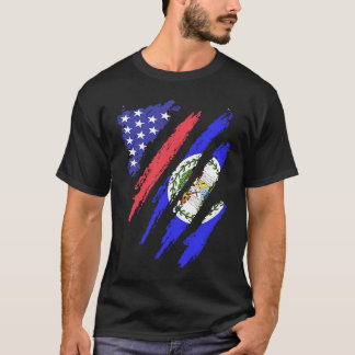 Belizean American Patriot Grown Heart Flag Stripes T-Shirt