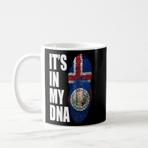 Belizean And Icelandic Mix DNA Flag Heritage  Coffee Mug