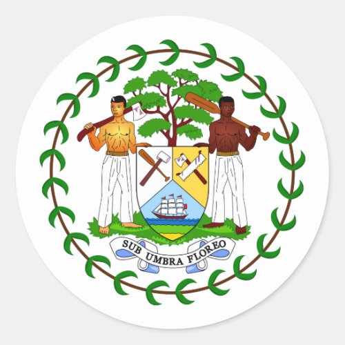 Belizean Coat of Arms Belize Classic Round Sticker