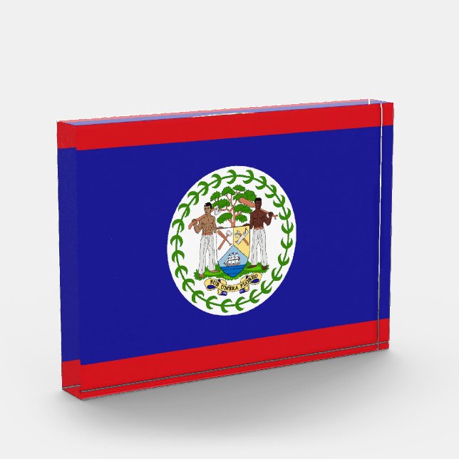 Belizean Flag Acrylic Award (Left)