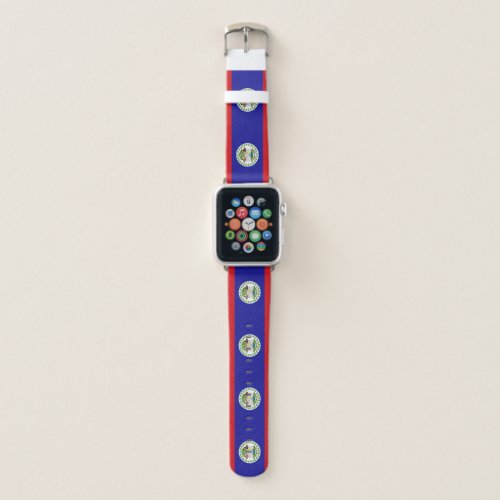 Belizean Flag Apple Watch Band