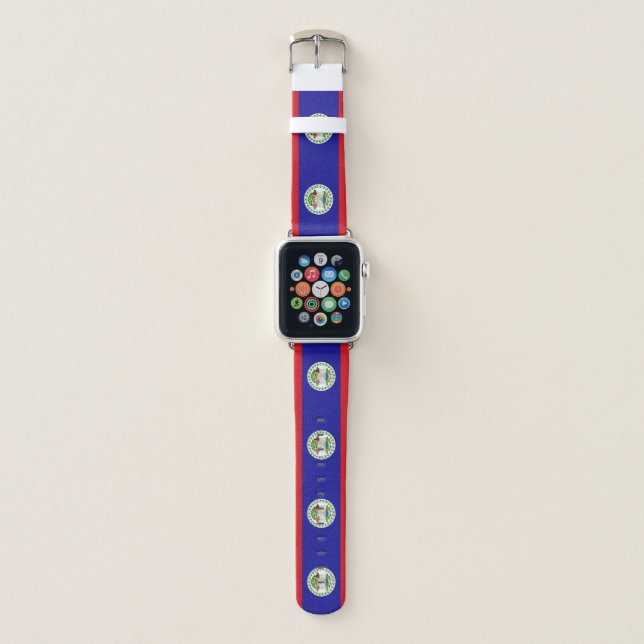 Belizean Flag Apple Watch Band (Front)