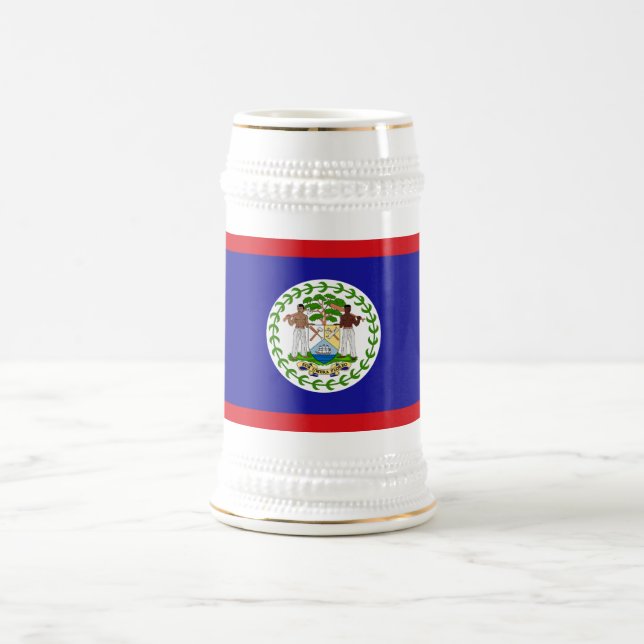 Belizean Flag Beer Stein (Center)