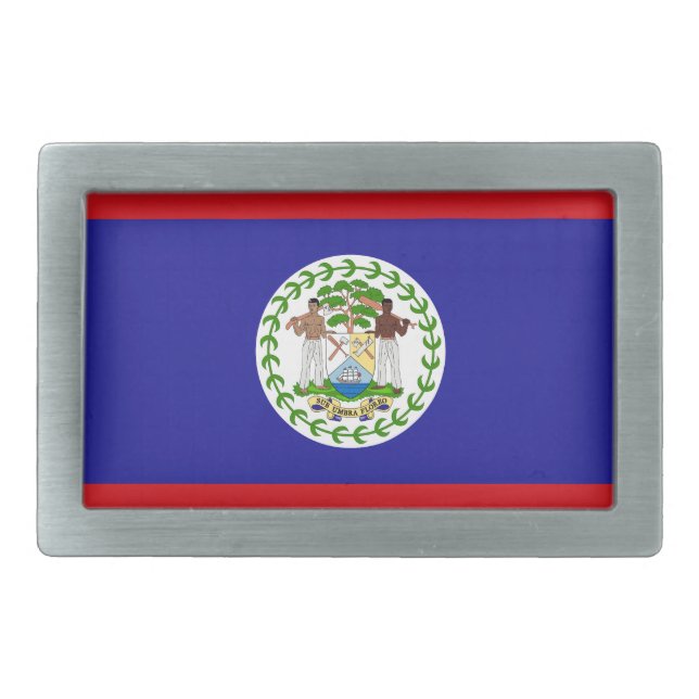 Belizean Flag Belt Buckle (Front)
