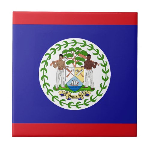 Belizean Flag Ceramic Tile