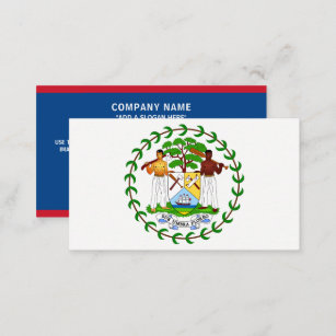 Belizean Flag & Coat of Arms, Flag of Belize Business Card