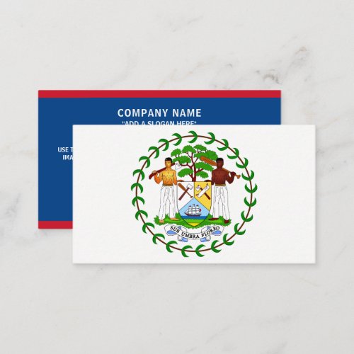 Belizean Flag  Coat of Arms Flag of Belize Business Card