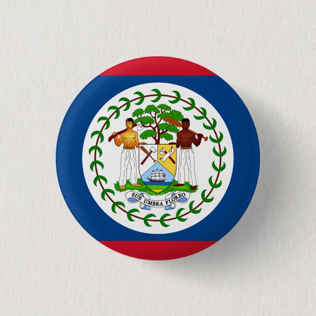 Belizean Flag, Flag of Belize Button (Front)