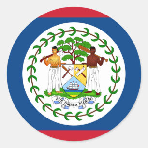 Belizean Flag, Flag of Belize Classic Round Sticker