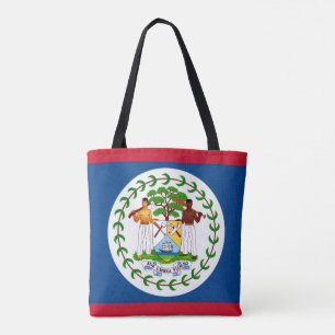 Belizean Flag, Flag of Belize Tote Bag