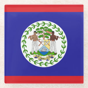 Belizean Flag Glass Coaster