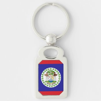 Belizean Flag Keychain by topdivertntrend at Zazzle