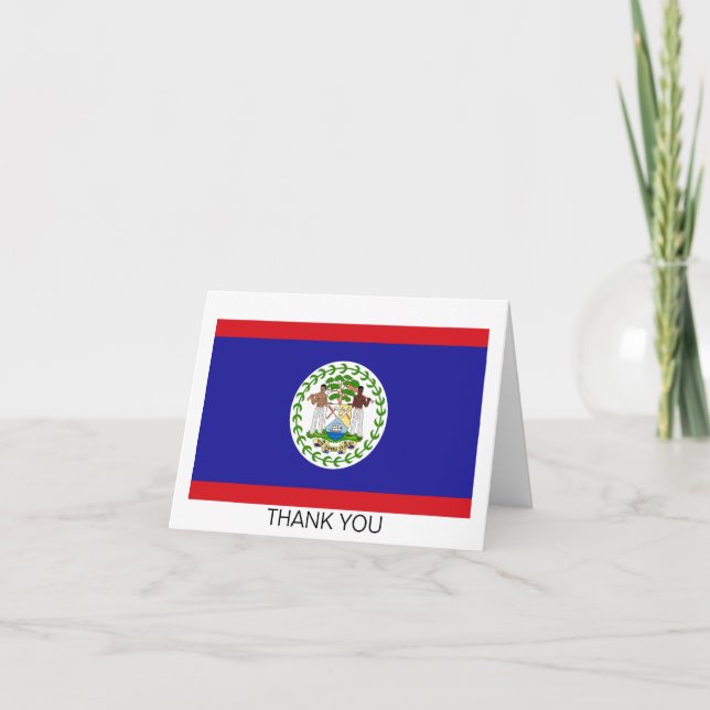 Belizean Flag Letterpress Thank You Card (Front)