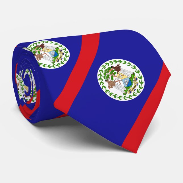 Belizean Flag Neck Tie (Rolled)