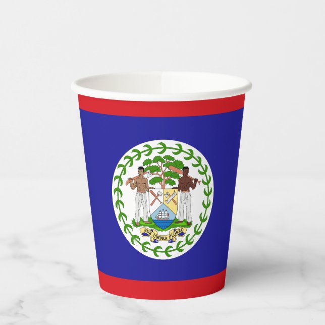 Belizean Flag Paper Cups (Left)