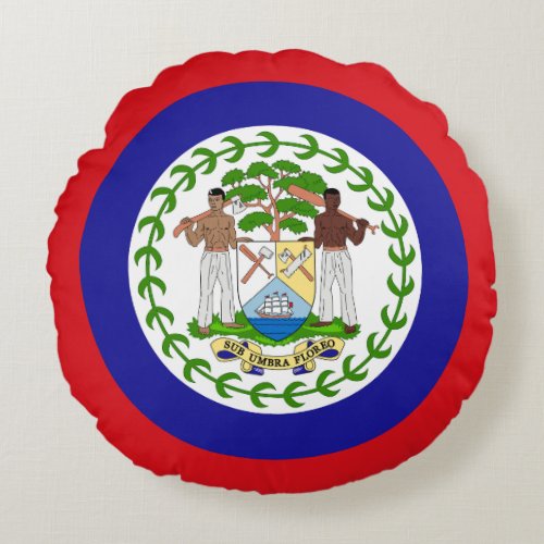 Belizean Flag Round Pillow