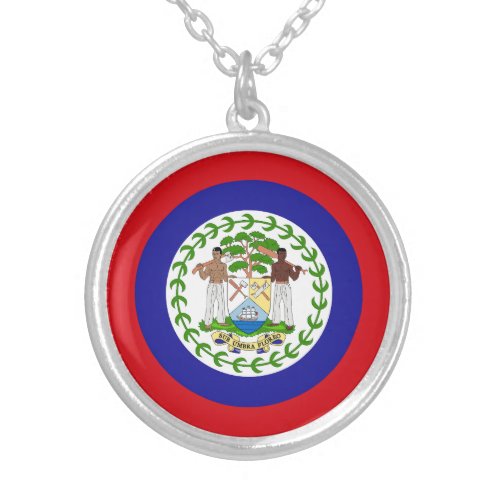Belizean Flag Silver Plated Necklace