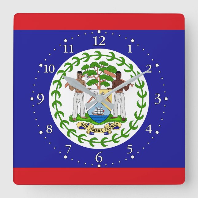 Belizean Flag Square Wall Clock (Front)