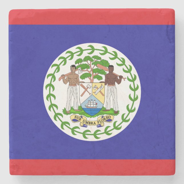 Belizean Flag Stone Coaster (Front)