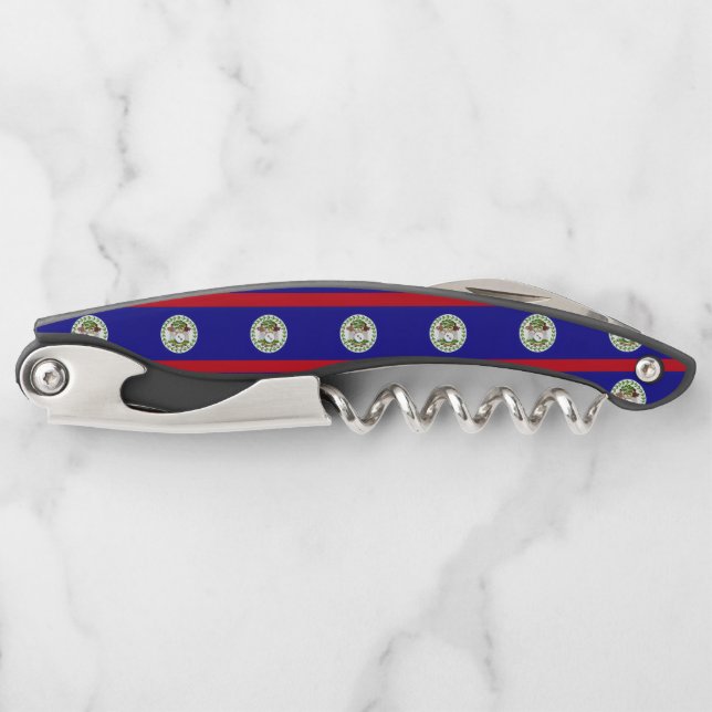 Belizean Flag Waiter's Corkscrew (Front)