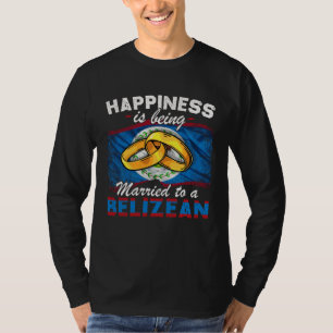 Belizean Marriage Belize Married Flag Wedded Cultu T-Shirt
