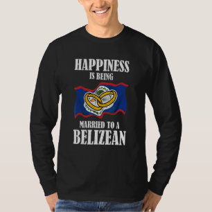 Belizean Marriage Belize Married Flag Wedded Cultu T-Shirt