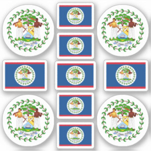 Belizean state symbols / coat of arms and flag sticker