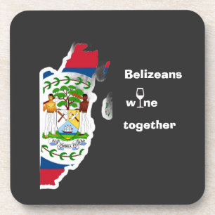 Belizeans Wine Together Shirt Beverage Coaster