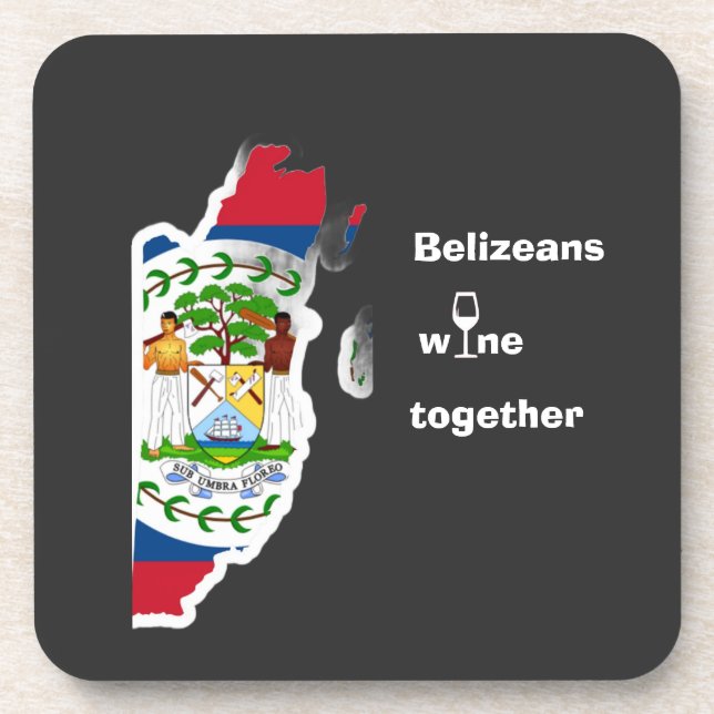 Belizeans Wine Together Shirt Beverage Coaster (Front)