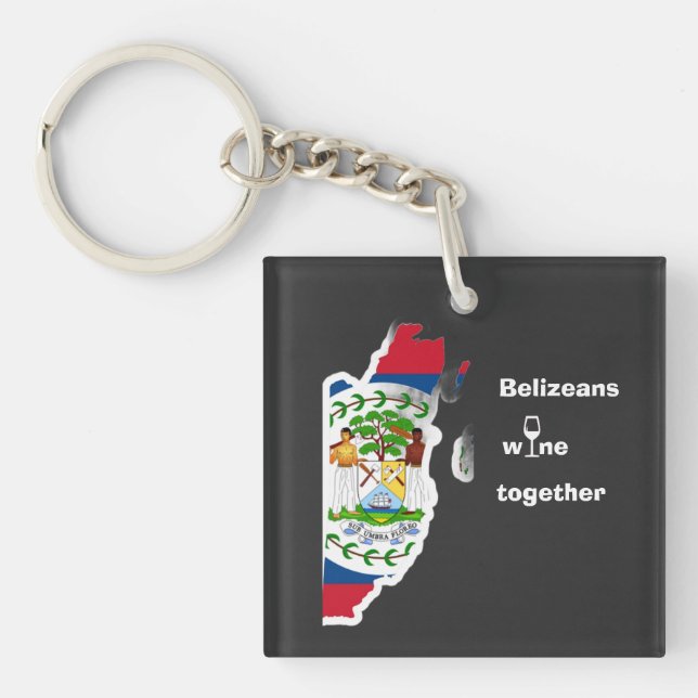 Belizeans Wine Together Shirt Keychain (Front)