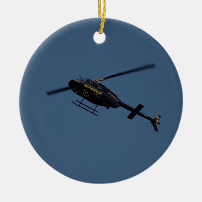 Bell 206B-3 JetRanger III Helicopter. Ceramic Ornament (Front)
