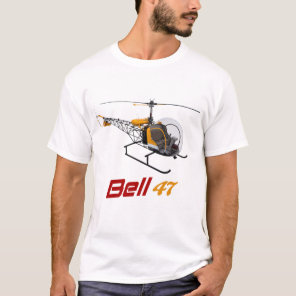 Bell 47 helicopter, bell 47g, flyinside bell 47 T-Shirt