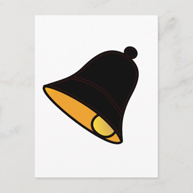 Bell Black Red Left 45 deg The MUSEUM Zazzle Gifts Postcard (Front)