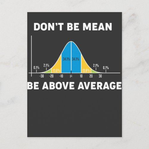 Bell Curve Statistics Humor Mathematic Gift Postcard