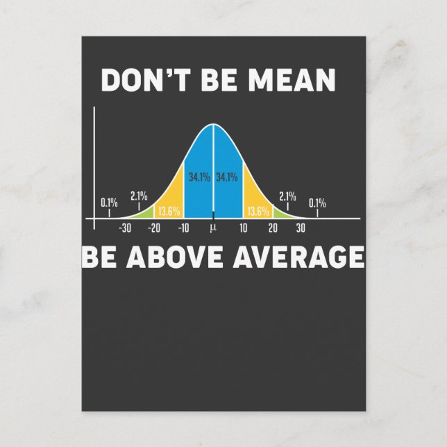 Bell Curve Statistics Humor Mathematic Gift Postcard (Front)