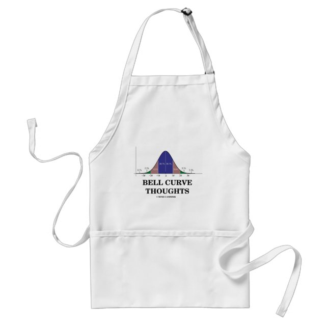 Bell Curve Thoughts (Statistics Attitude) Adult Apron (Front)