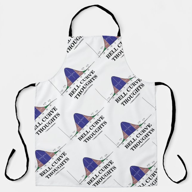 Bell Curve Thoughts Statistics Humor Apron (Front)